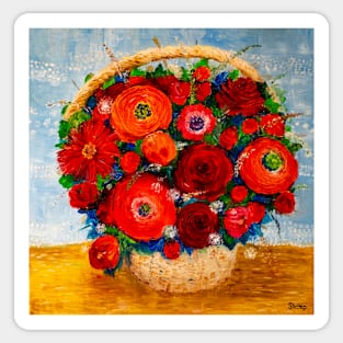 Flowers in a basket Sticker